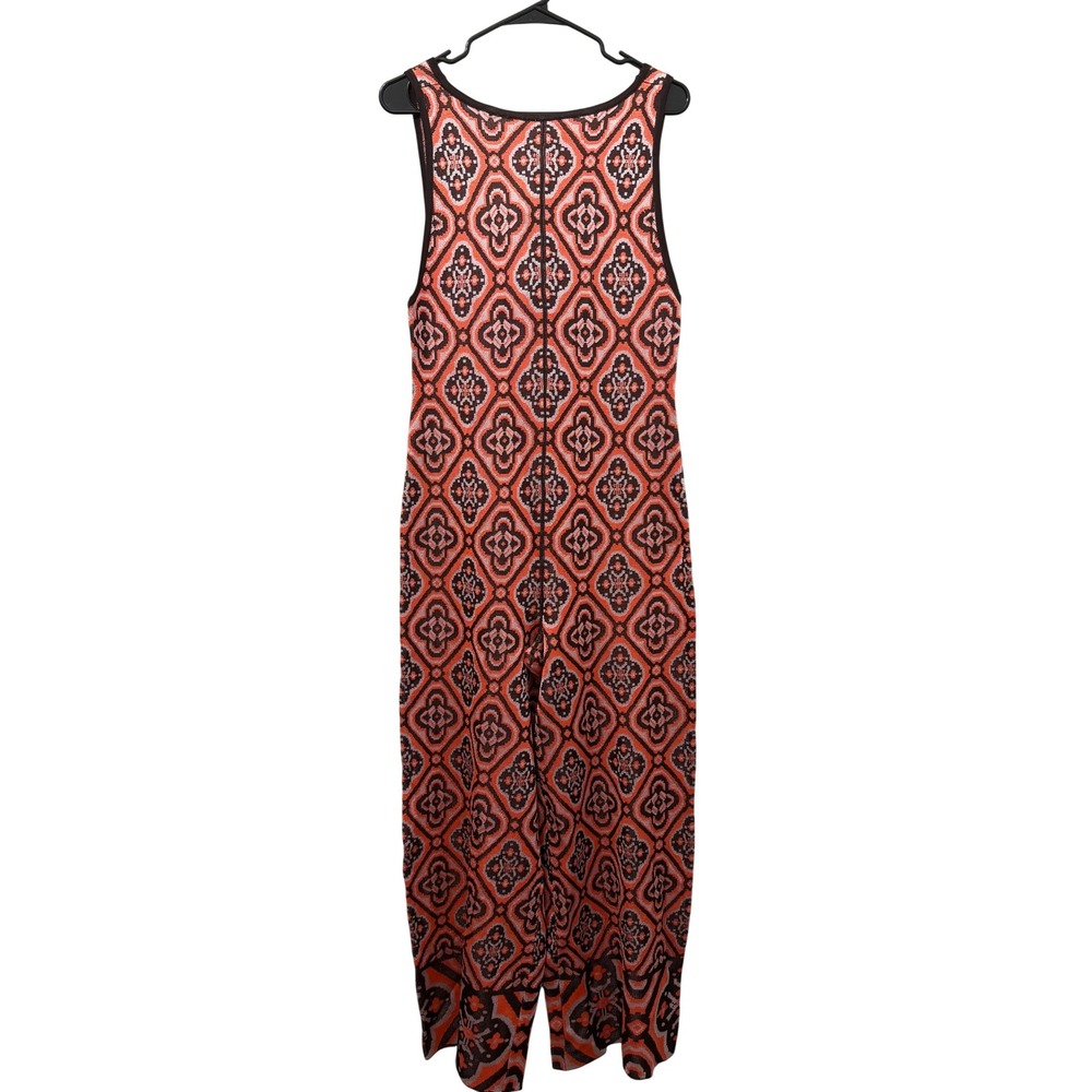 Free People Lovesick Knit Jumpsuit Wide Leg Geometric Black Combo Large NWT
